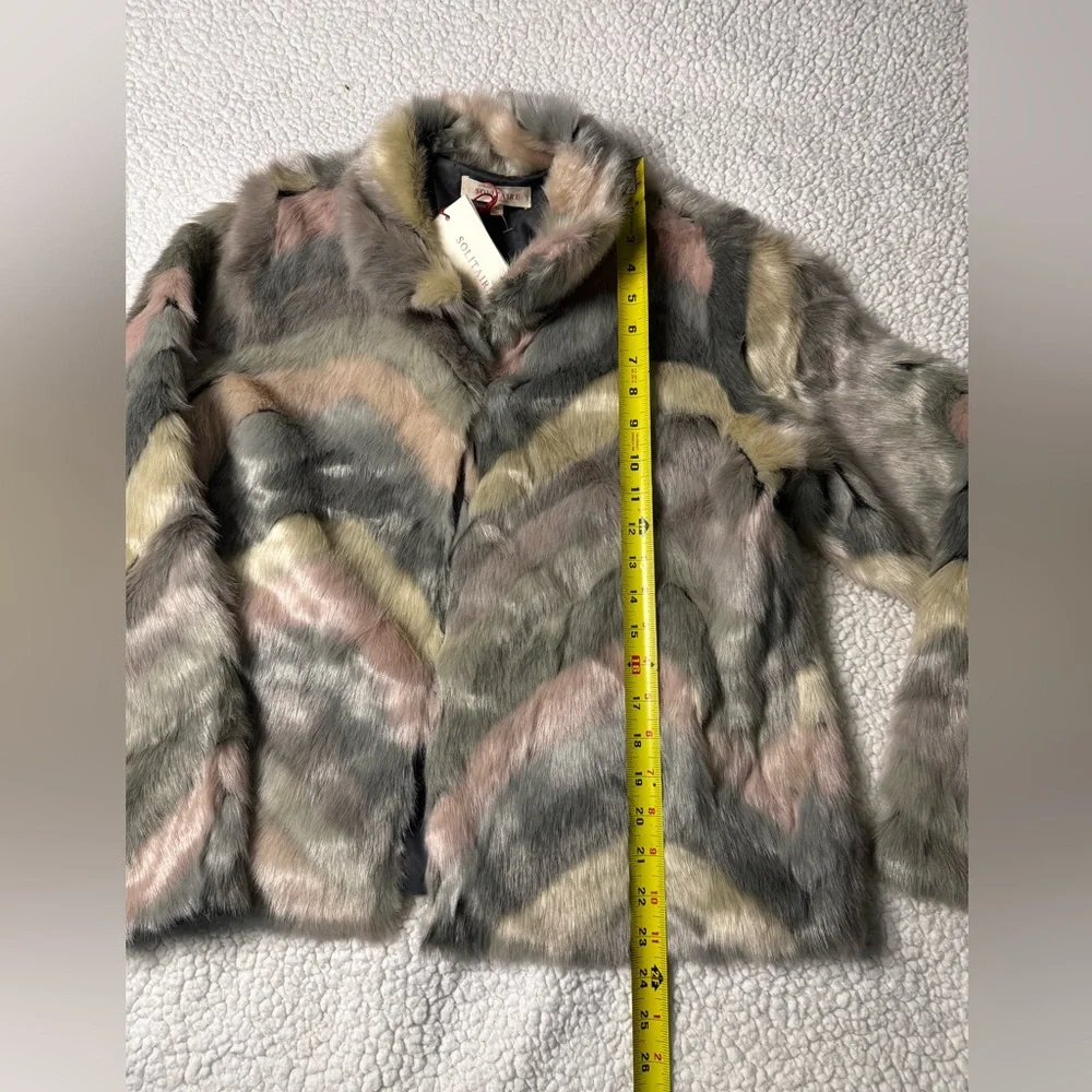 NWT Solitaire Multicolor Faux Fur Teddy Jacket